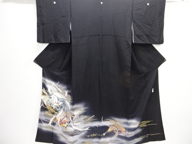 JAPANESE KIMONO / TOMESODE / EMBROIDERY / PHOENIX / ARTIST WORK